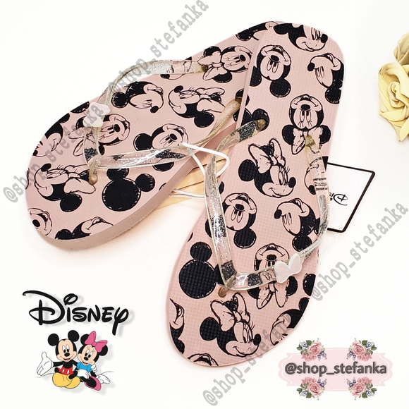 🎁 Mickey and Minnie Mouse Disney Flip-flops 💫 - Picture 1 of 4